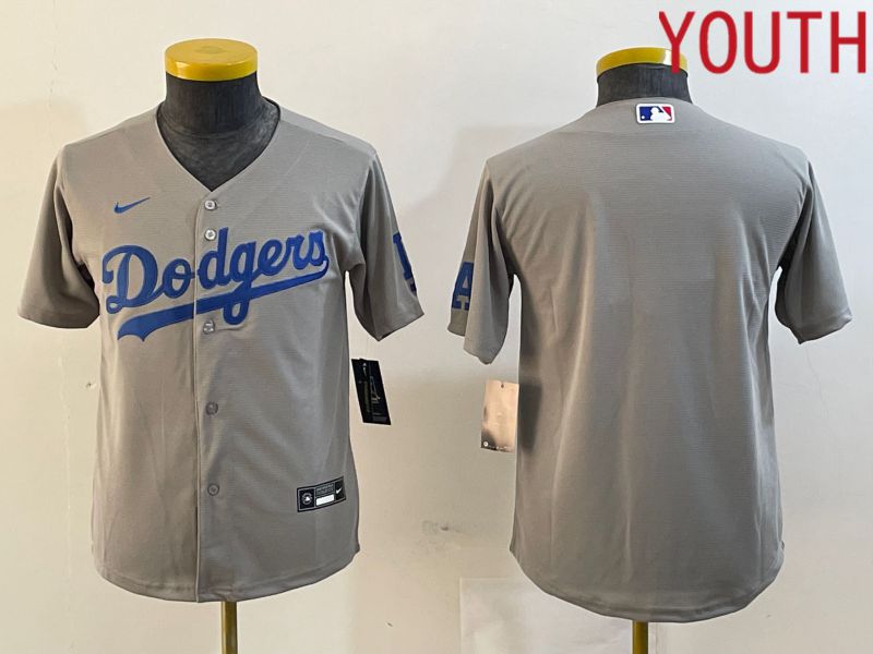 Youth Los Angeles Dodgers Blank Grey Nike Game MLB Jersey style 1